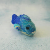 Felt Blue Parrot Fish, Little Brood hand-felted wool felt fish, a reef creature for small-world ocean play. · view 1