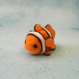 Felt Clown Fish, Little Brood hand-felted wool felt fish, a reef creature for small-world ocean play. · view 2