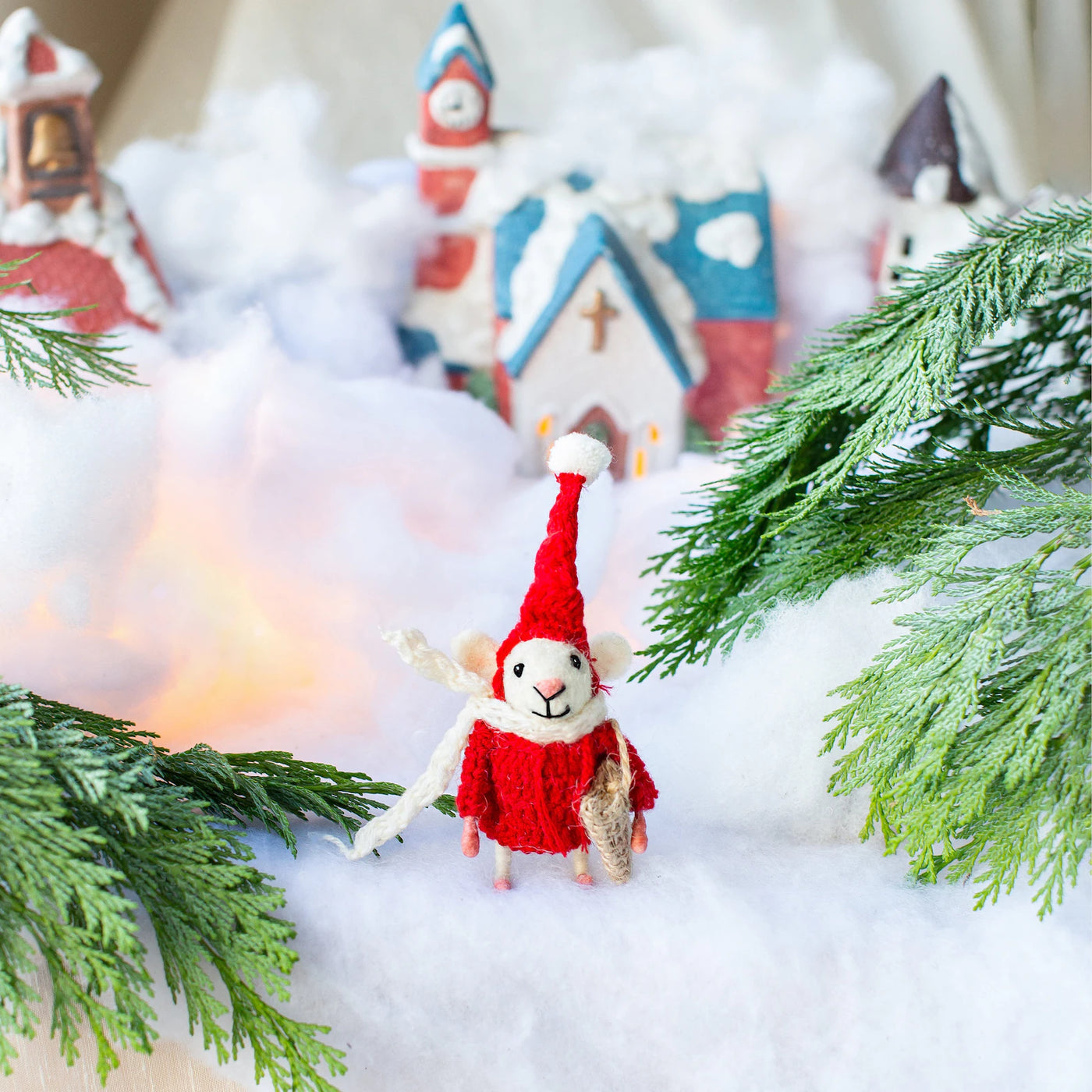 Felt Father Christmas Mouse