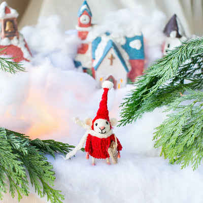 Felt Father Christmas Mouse