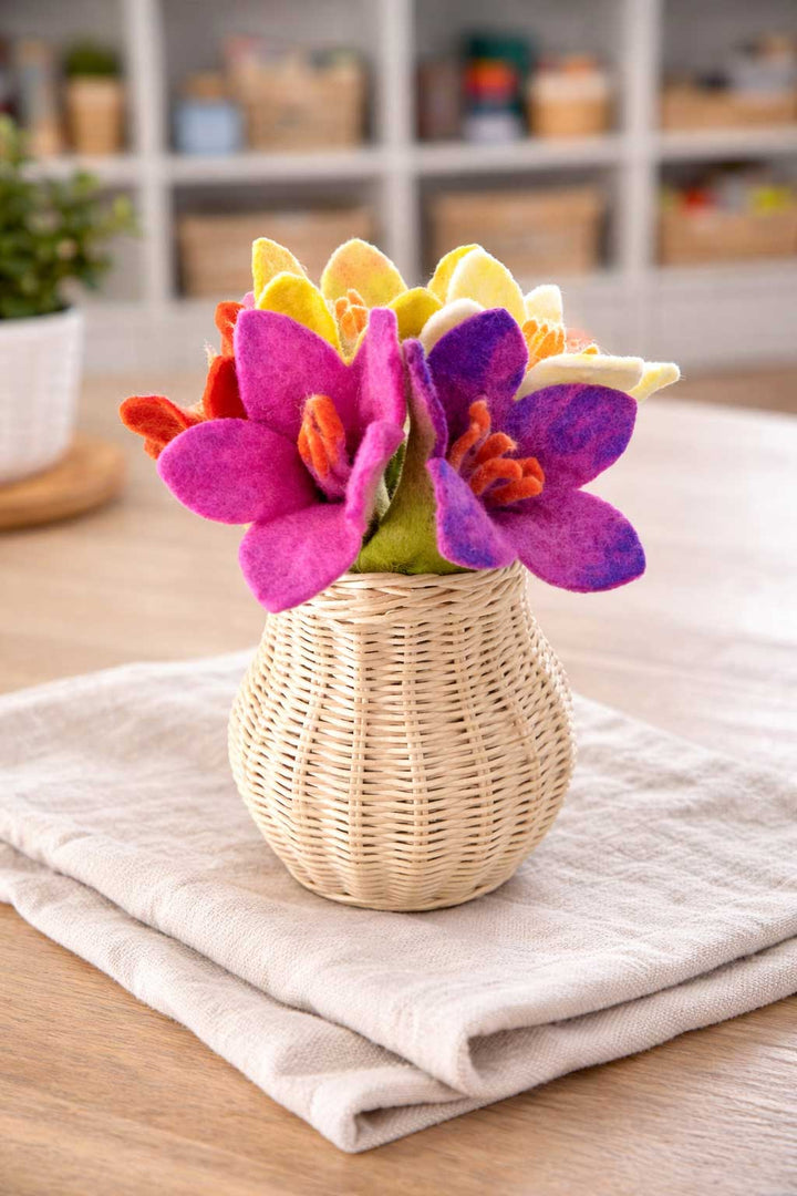 Felt Flowers, Set of 5