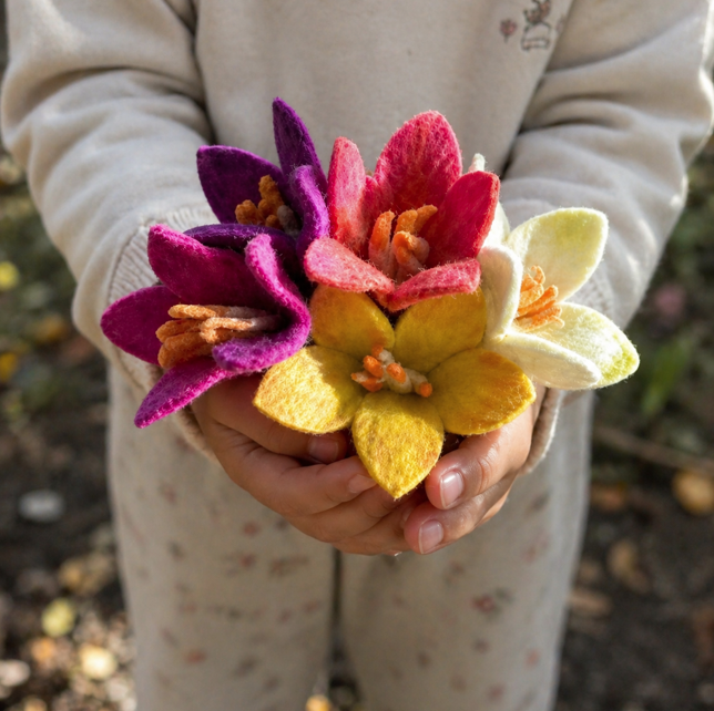 Felt Flowers, Set of 5 (Set A) – My Toy Wagon
