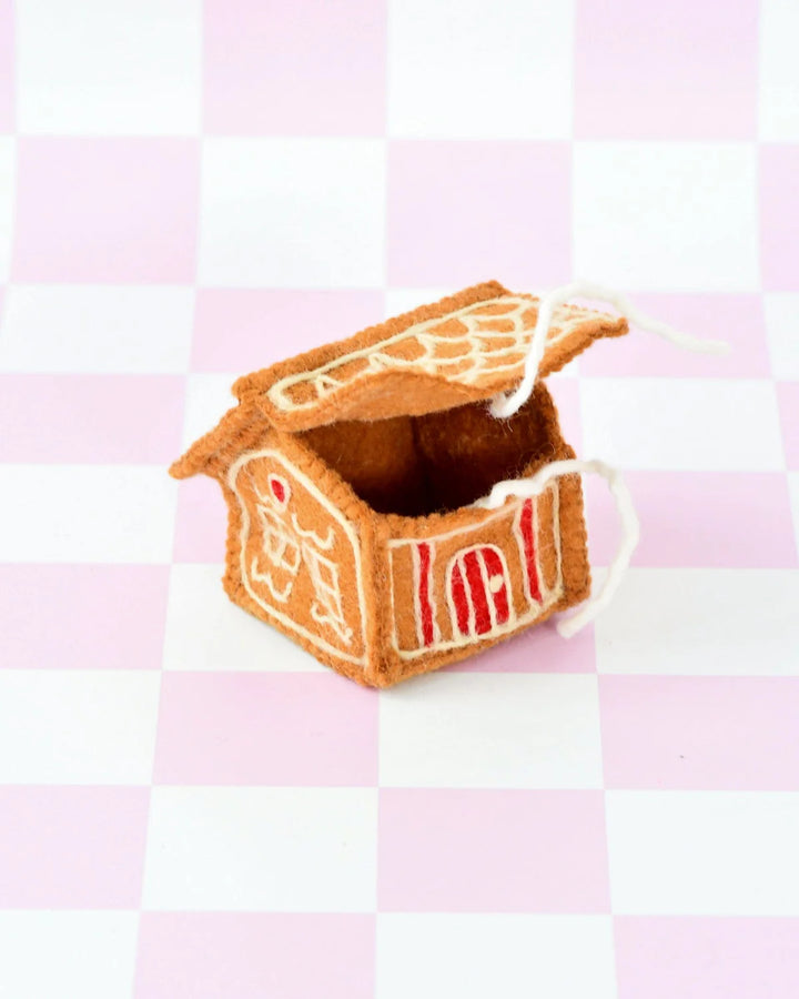 Sale Felt Gingerbread House, Red Door