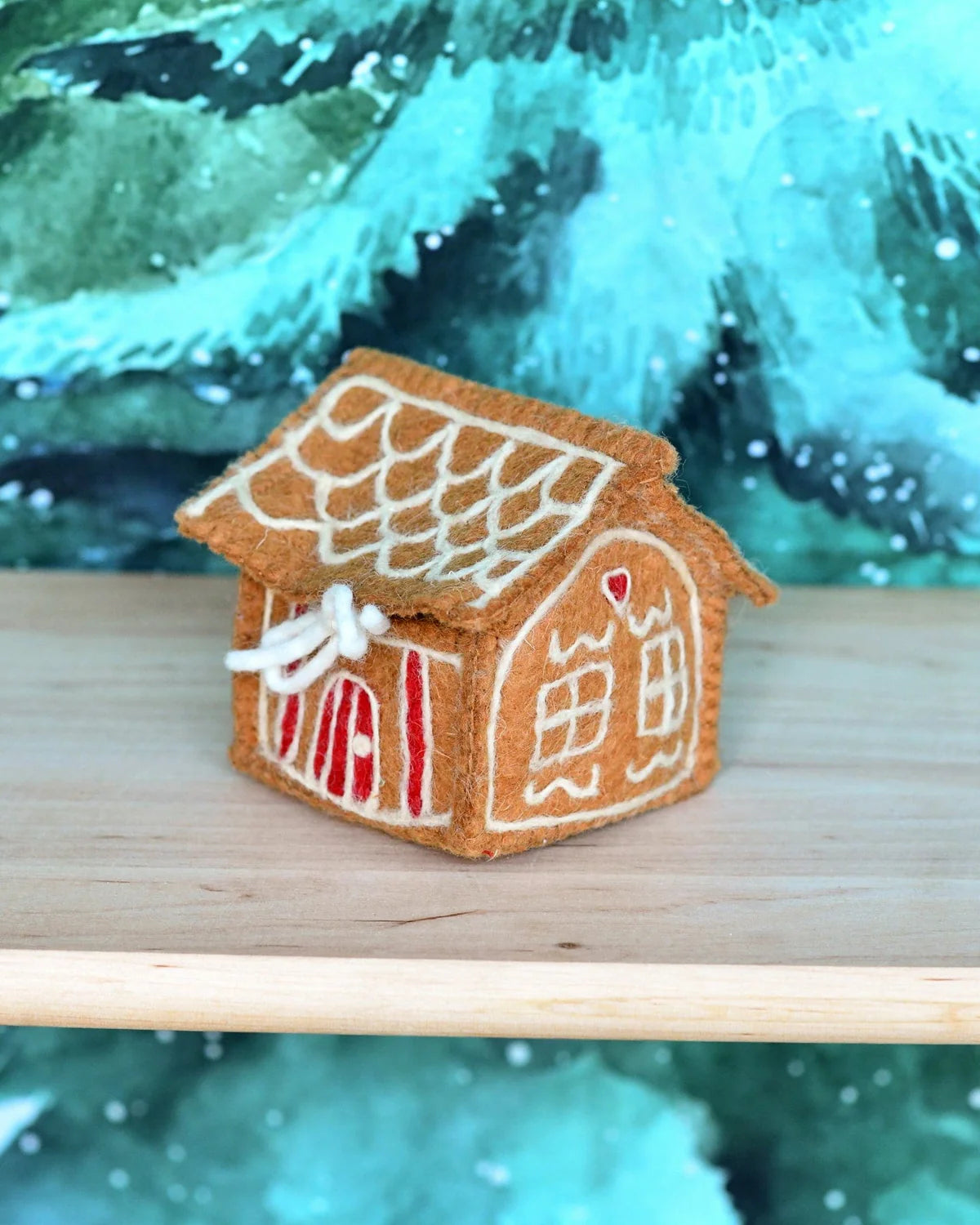 Felt Gingerbread House, Red Door