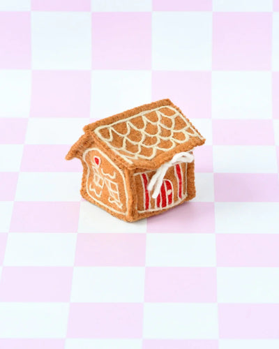 Felt Gingerbread House, Red Door