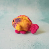 Felt Pink Parrot Fish, made for open-ended, small-world play. · view 3