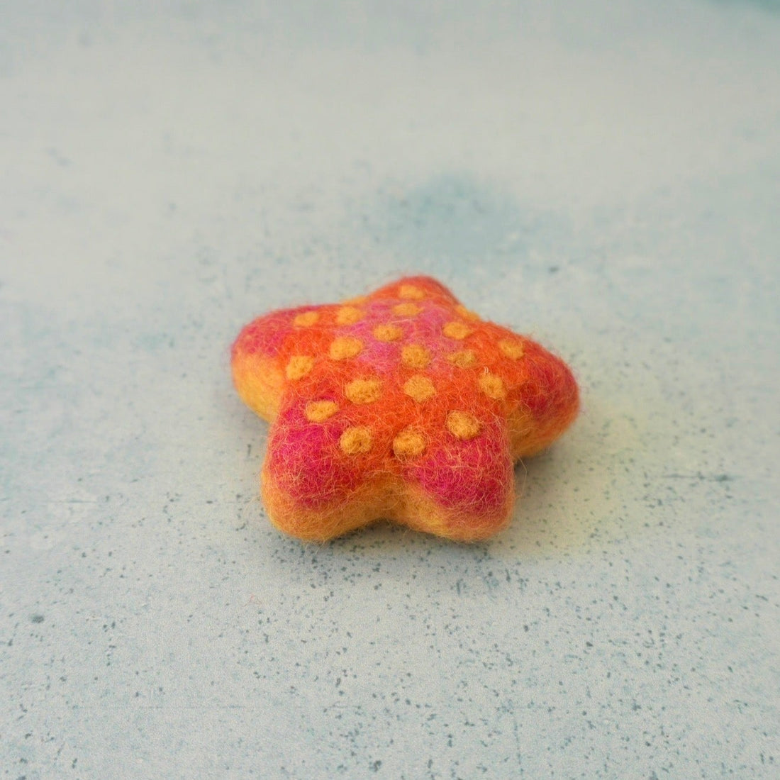 Felt Star Fish, Little Brood hand-felted wool felt starfish, a reef creature for small-world ocean play.