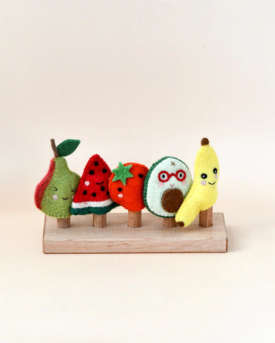 Felt Fruits, Finger Puppet Set of 5