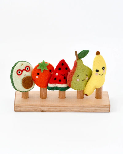 Felt Fruits, Finger Puppet Set of 5