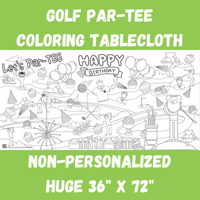 Golf Birthday Coloring Tablecloth