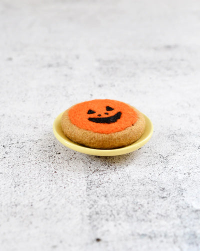 Felt Orange Jack 'O Lantern Cookie