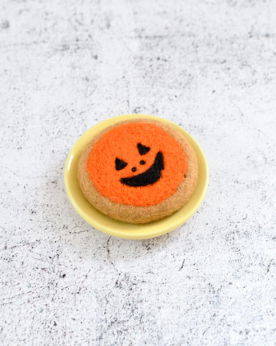 Felt Orange Jack 'O Lantern Cookie