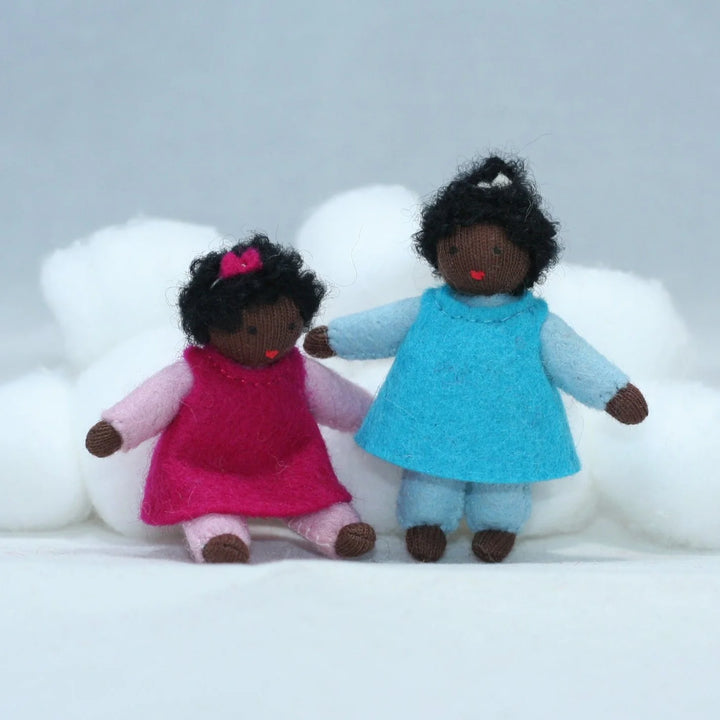 Sale Holiday Helper, Blue Dress, Dark Skin Tone