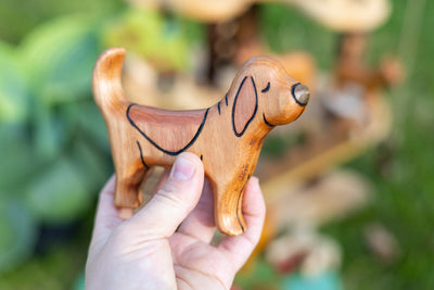 Wooden Bloodhound Toy Dog