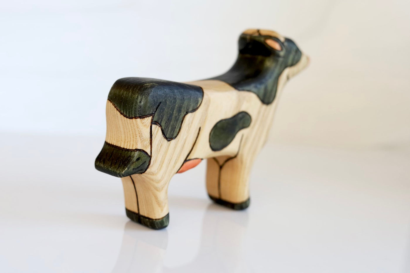 Wooden Black & White Dairy Cow Toy