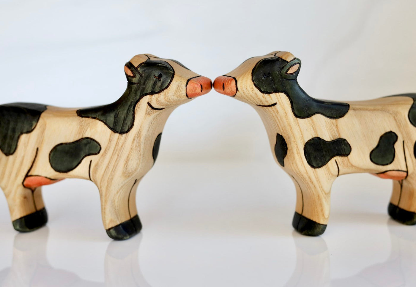 Wooden Black & White Dairy Cow Toy