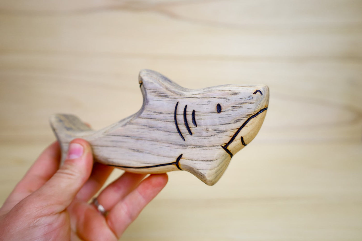 Wooden Great White Shark Toy