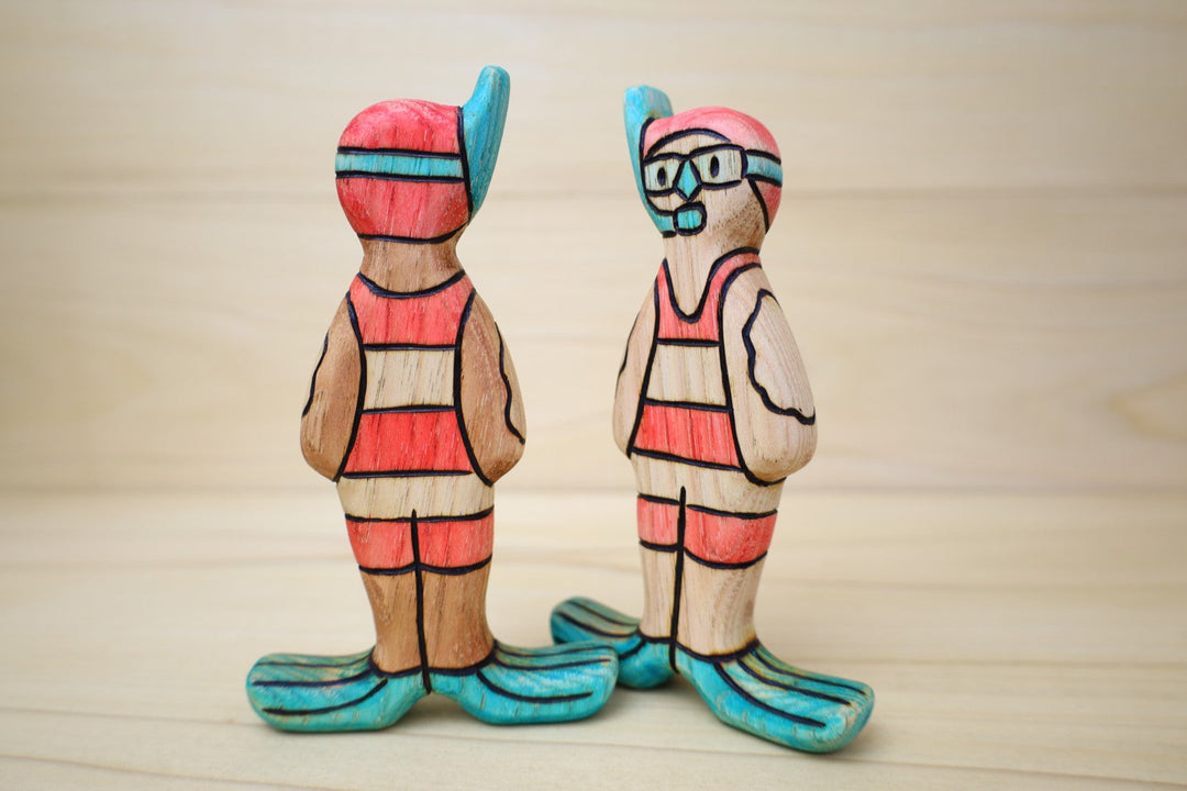 Wooden Retro Snorkel Swimmer