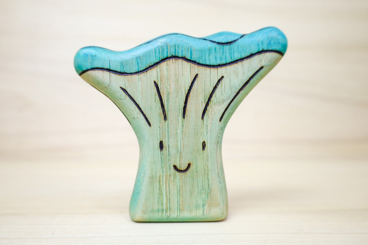 PREORDER - Wooden Blue Trumpet Mushroom Toy