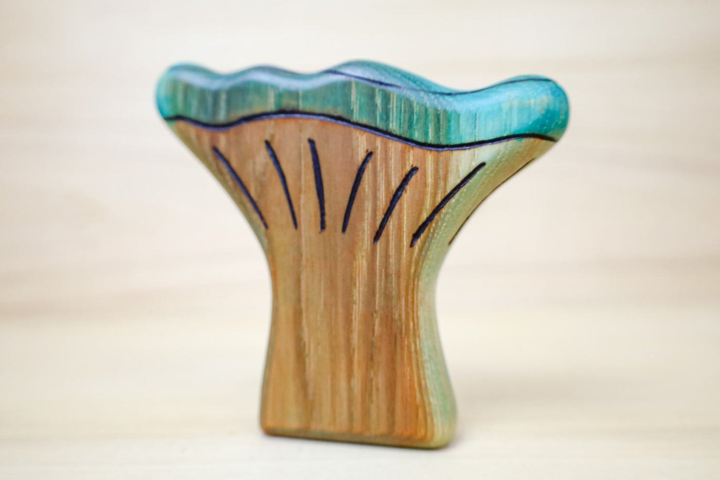 PREORDER - Wooden Blue Trumpet Mushroom Toy