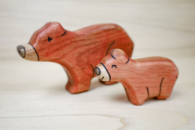 Wooden Brown Bears- Mama or Baby