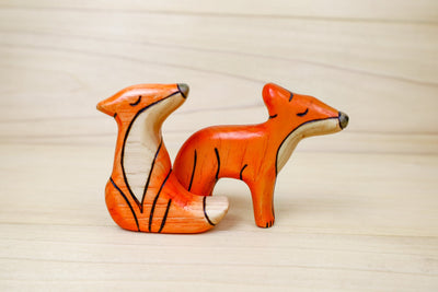 Wooden Fox Toy- Sitting Or Standing Fox