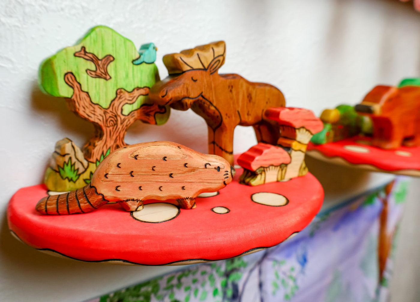 PREORDER - Mushroom Top Floating Wall Shelf