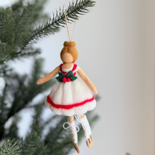 Ice Skating Girl Felt Ornament