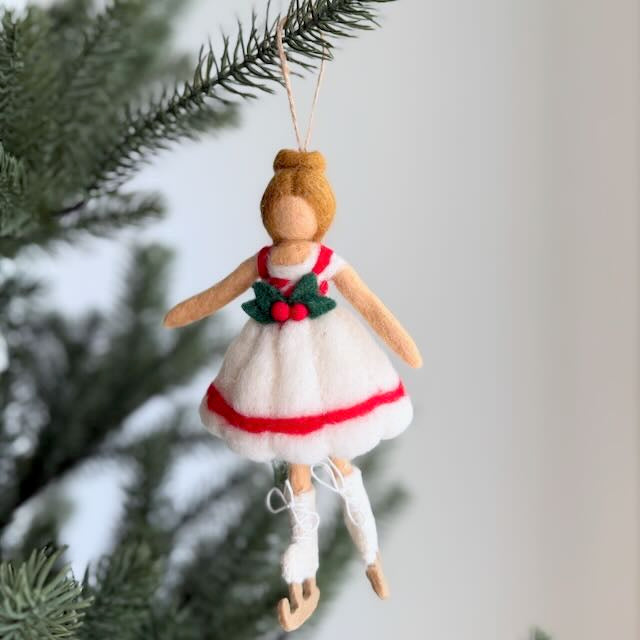 Ice Skating Girl Felt Ornament