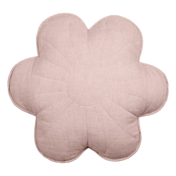 Linen "Powder Rose" Flower Pillow