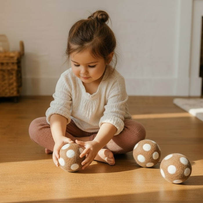 Magical mushroom felt ball for sensory and small-world play