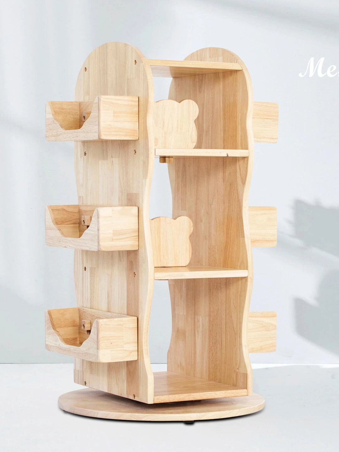 Mesasilla Solid Wood Rotating Bookshelf for Kids - 360 Degree Home Library