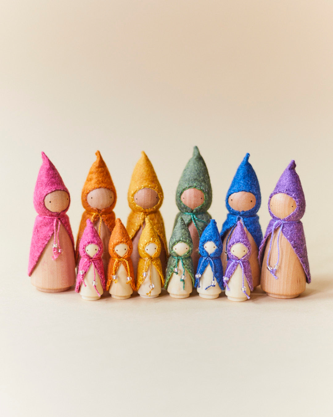 Mini Pink Wooden Gnome