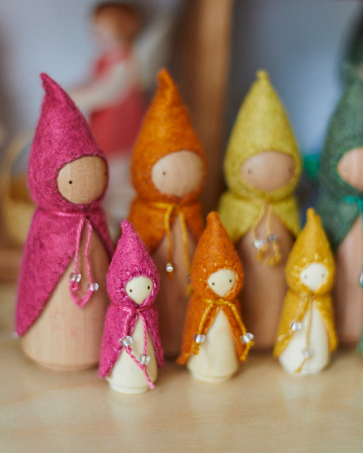 Mini Pink Wooden Gnome