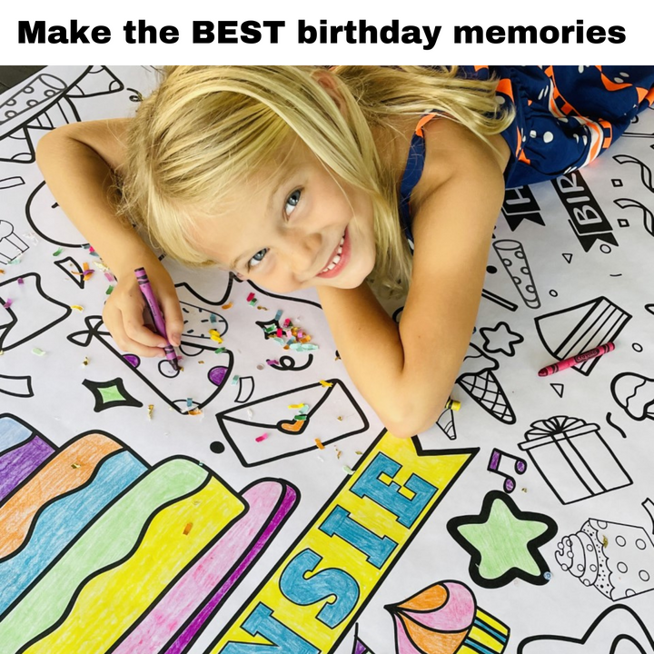 Happy Birthday Coloring Tablecloth