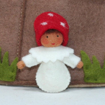 Red Mushroom Family (3.5")  | Medium Skin Tone | Set of 5 Dolls