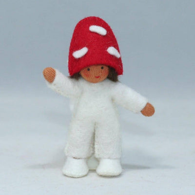 Red Mushroom Family (3.5")  | Medium Skin Tone | Set of 5 Dolls