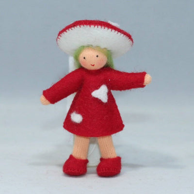 Red Mushroom Family (3.5")  | Light Skin Tone | Set of 5 Dolls