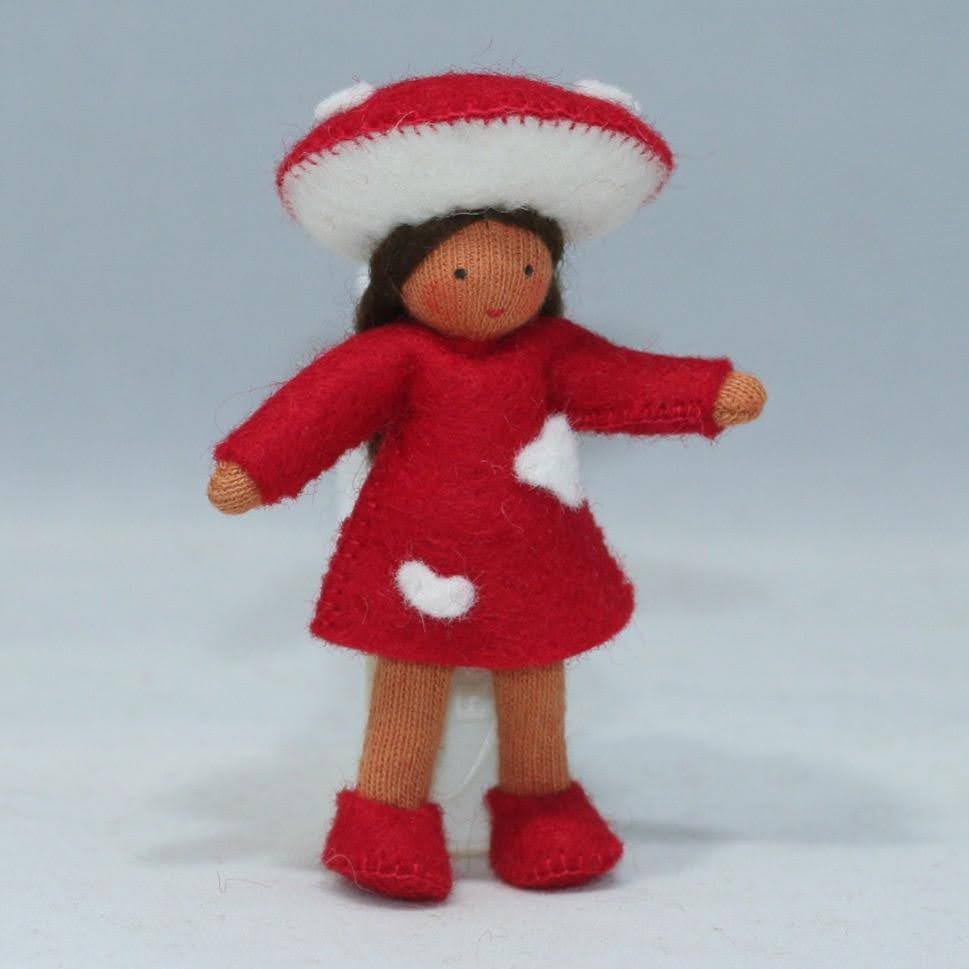 Red Mushroom Family (3.5")  | Medium Skin Tone | Set of 5 Dolls