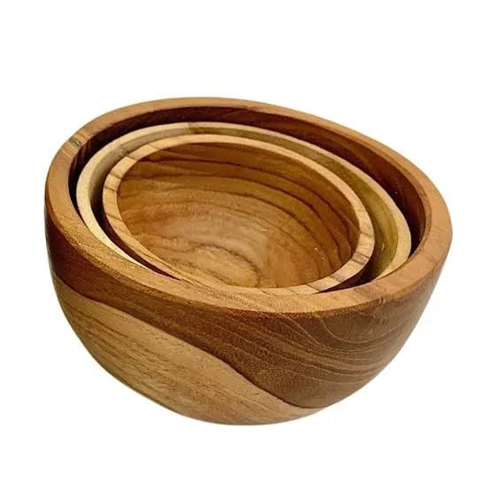 Papoose Wooden Nesting Baby Bowls, Set of 3