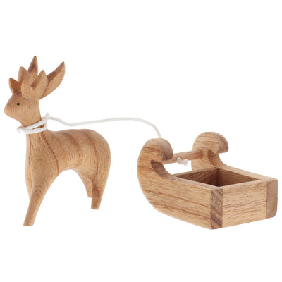 Papoose Wooden Reindeer and Sleigh