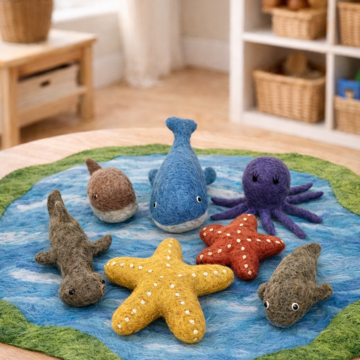 Papoose  Sea Animals, Set of 7