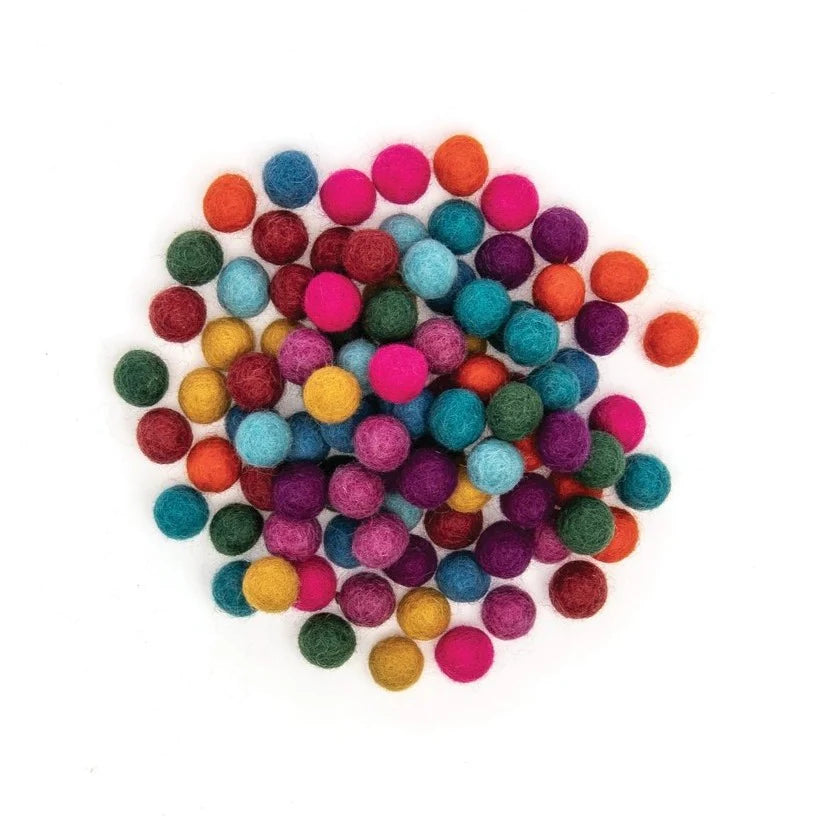 Papoose Summer Pom-poms, Set of 100, 1.5 cm