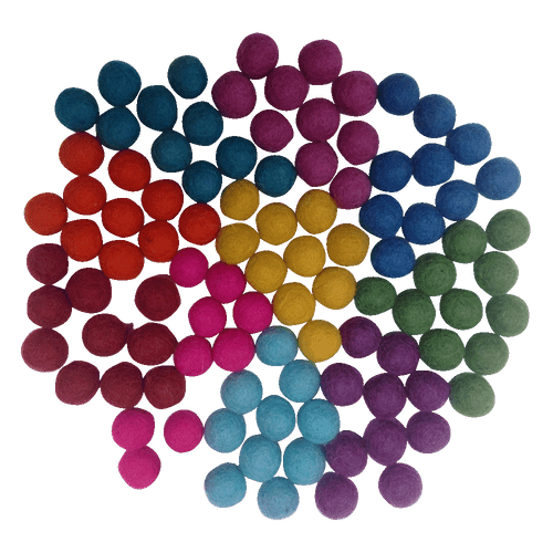 Papoose Summer Pom-poms, Set of 100, 2.5 cm