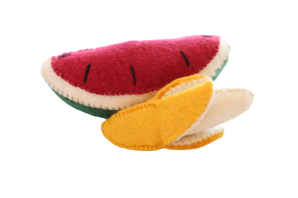 Papoose Felt Banana and Watermelon Set