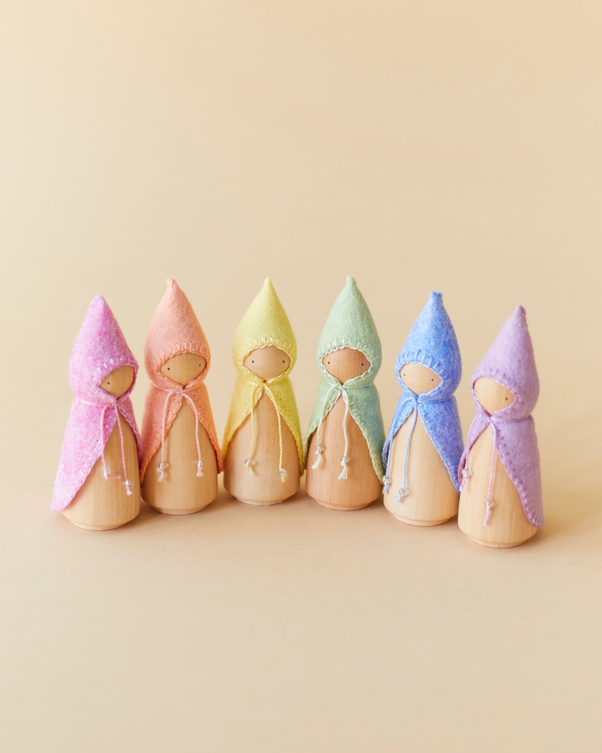 Pastel Rainbow Wooden Gnome Set – My Toy Wagon