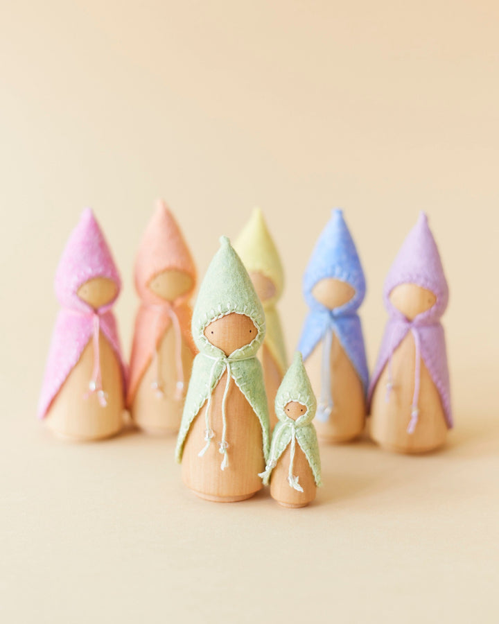 Mini Pastel Green Wooden Gnome