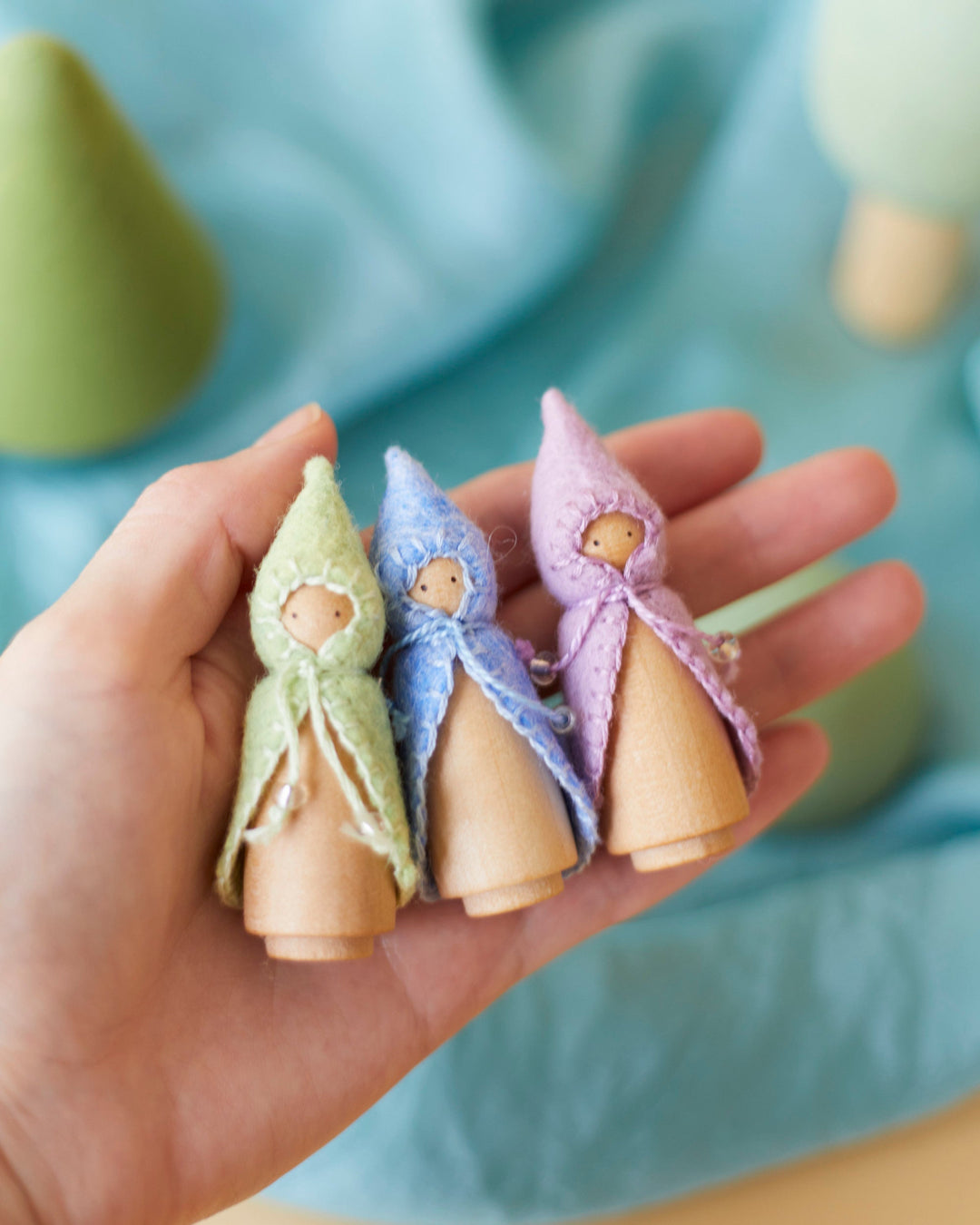 Mini Pastel Purple Wooden Gnome