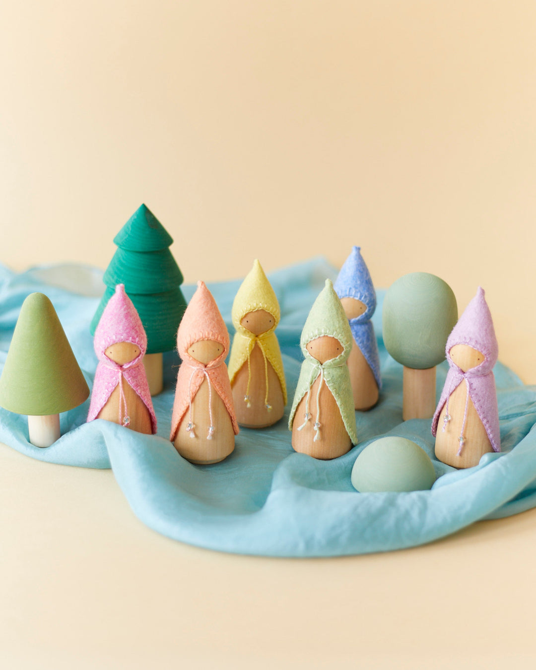 Pastel Yellow Wooden Gnome