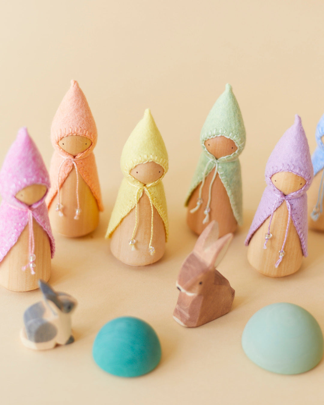 Pastel Purple Wooden Gnome